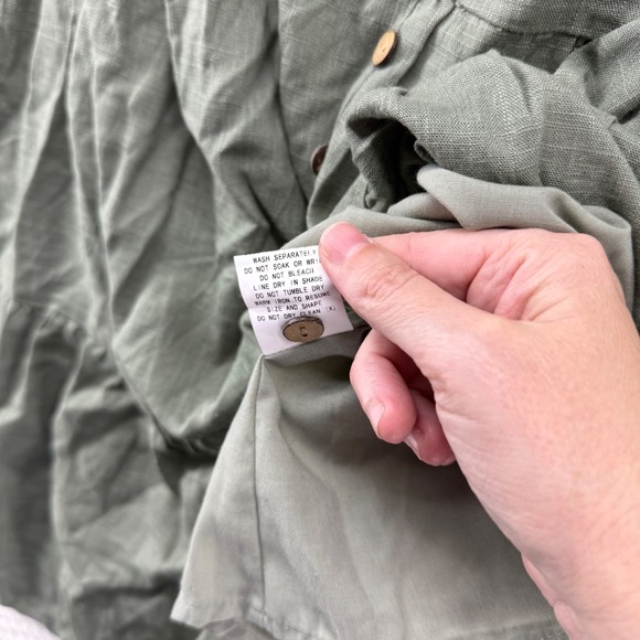 YOU + ALL Skirt Womens Green Boho Midi Tiered Button Front Plus Size US 20 EU 52 - Picture 6 of 7